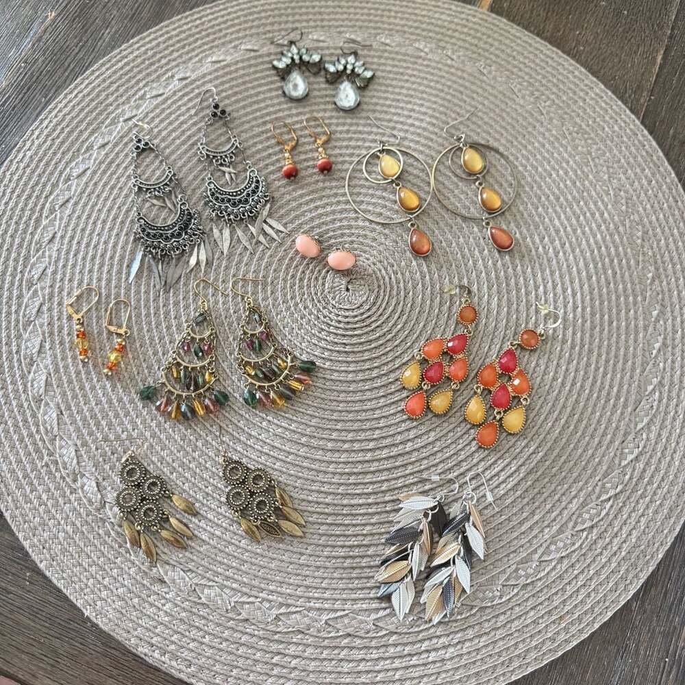 Costume Jewelry Boho and Dangle Earring Lot Multi-Pair Set